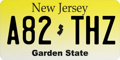 NJ license plate A82THZ