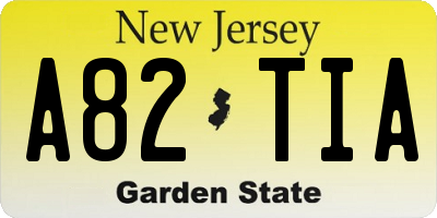 NJ license plate A82TIA