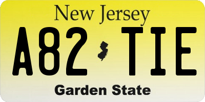 NJ license plate A82TIE