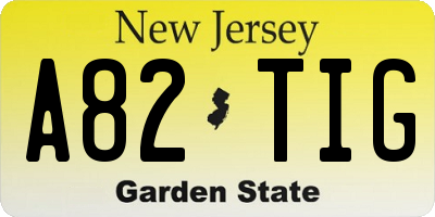NJ license plate A82TIG
