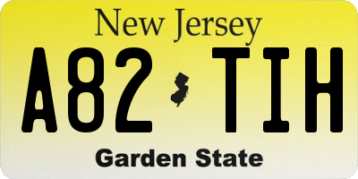 NJ license plate A82TIH