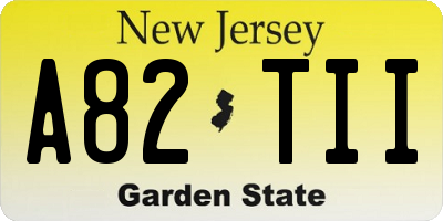 NJ license plate A82TII
