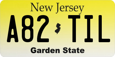 NJ license plate A82TIL