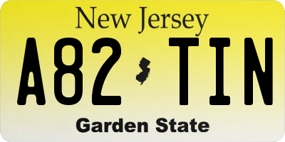 NJ license plate A82TIN