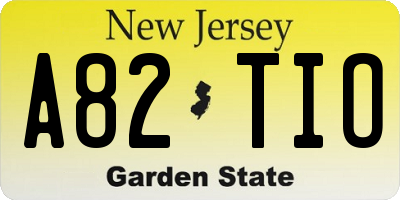 NJ license plate A82TIO