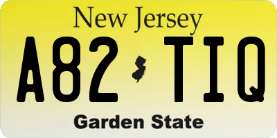 NJ license plate A82TIQ