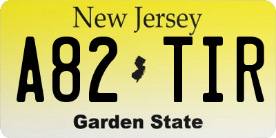 NJ license plate A82TIR