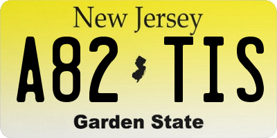 NJ license plate A82TIS