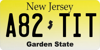 NJ license plate A82TIT