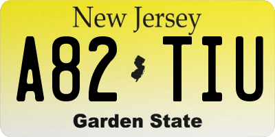 NJ license plate A82TIU