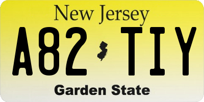 NJ license plate A82TIY