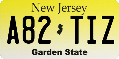 NJ license plate A82TIZ