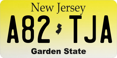 NJ license plate A82TJA