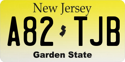 NJ license plate A82TJB