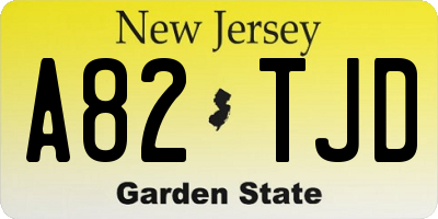 NJ license plate A82TJD