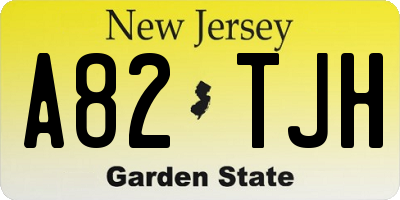 NJ license plate A82TJH