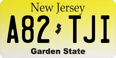 NJ license plate A82TJI