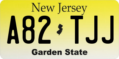 NJ license plate A82TJJ
