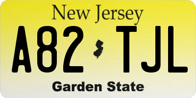 NJ license plate A82TJL