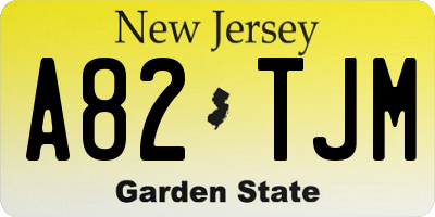 NJ license plate A82TJM
