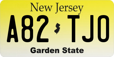 NJ license plate A82TJO