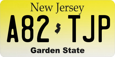 NJ license plate A82TJP