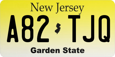 NJ license plate A82TJQ