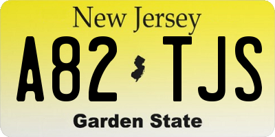 NJ license plate A82TJS