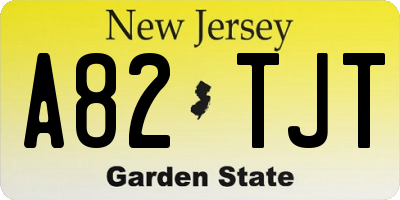 NJ license plate A82TJT