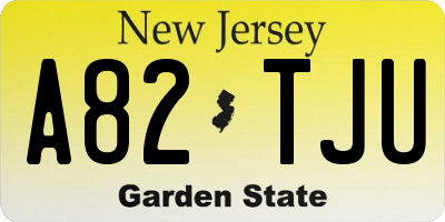 NJ license plate A82TJU