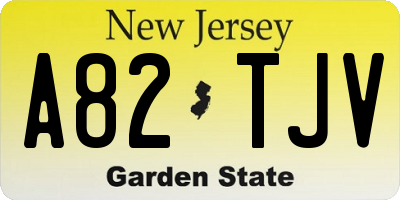 NJ license plate A82TJV