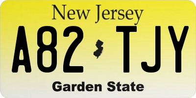 NJ license plate A82TJY