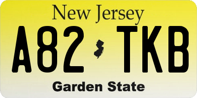 NJ license plate A82TKB