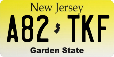 NJ license plate A82TKF