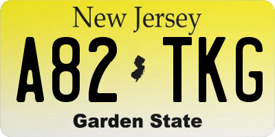 NJ license plate A82TKG