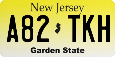 NJ license plate A82TKH