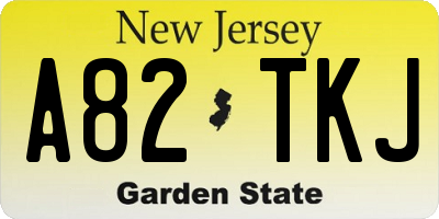 NJ license plate A82TKJ