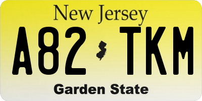 NJ license plate A82TKM