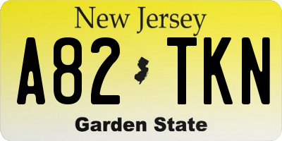 NJ license plate A82TKN