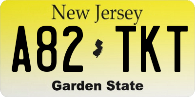 NJ license plate A82TKT