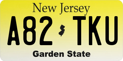 NJ license plate A82TKU