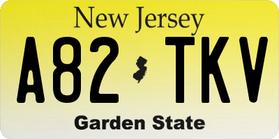 NJ license plate A82TKV