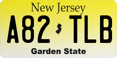 NJ license plate A82TLB