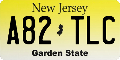 NJ license plate A82TLC