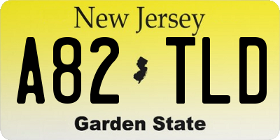 NJ license plate A82TLD