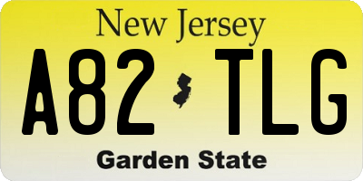 NJ license plate A82TLG