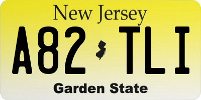 NJ license plate A82TLI