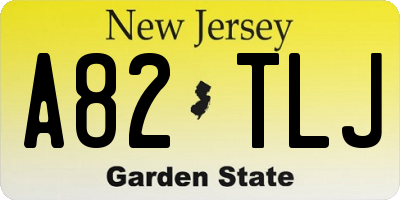 NJ license plate A82TLJ