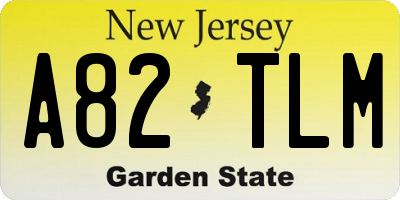 NJ license plate A82TLM