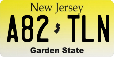 NJ license plate A82TLN